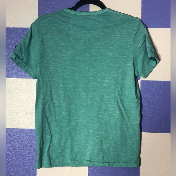 NWOT Johnson Motor Co Soft Cotton Tee in Green with Sleeve Patch - Size XS - Picture 3 of 5